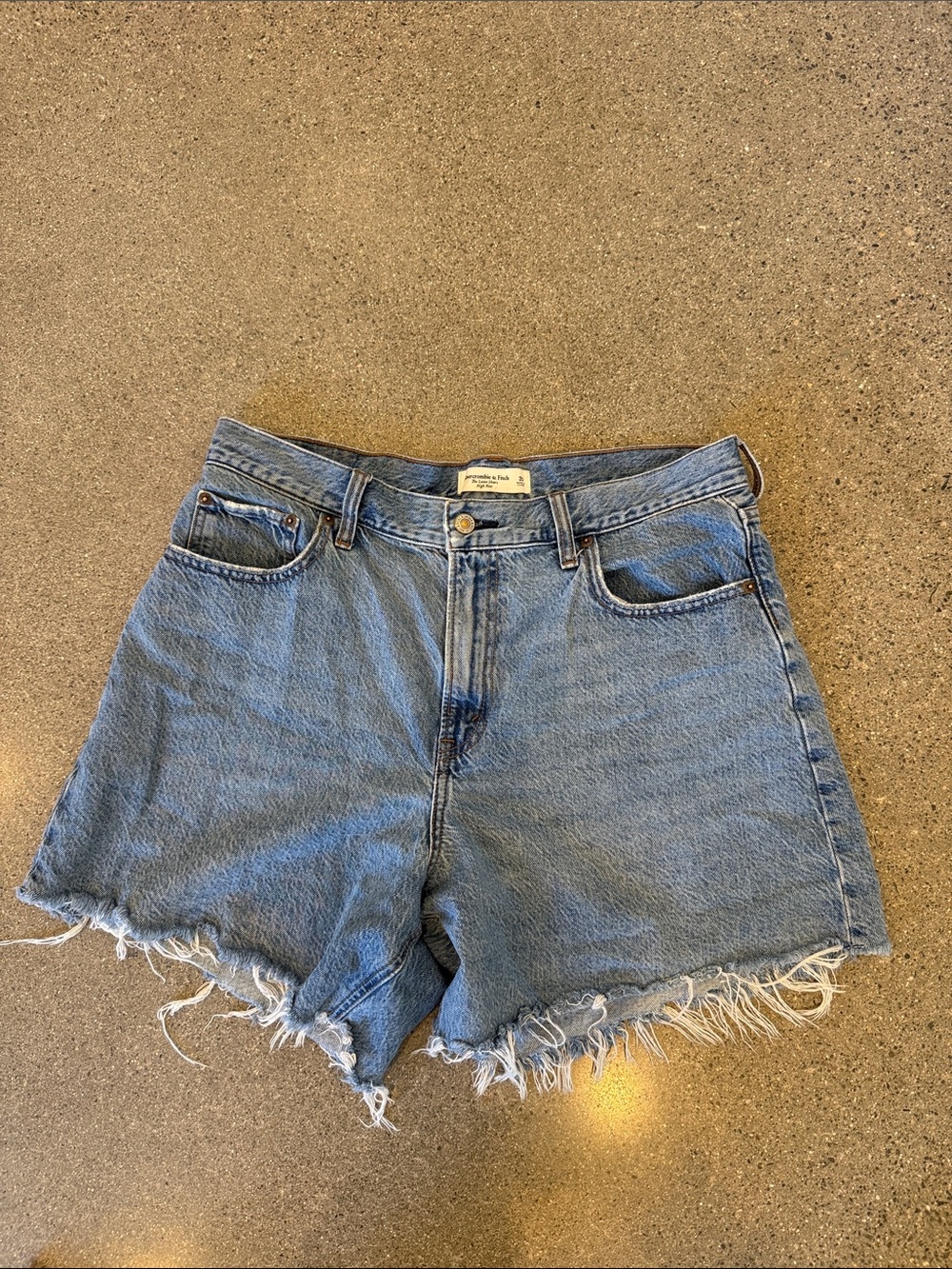 Abercrombie & Fitch Light Blue Denim Frayed Hem Shorts
